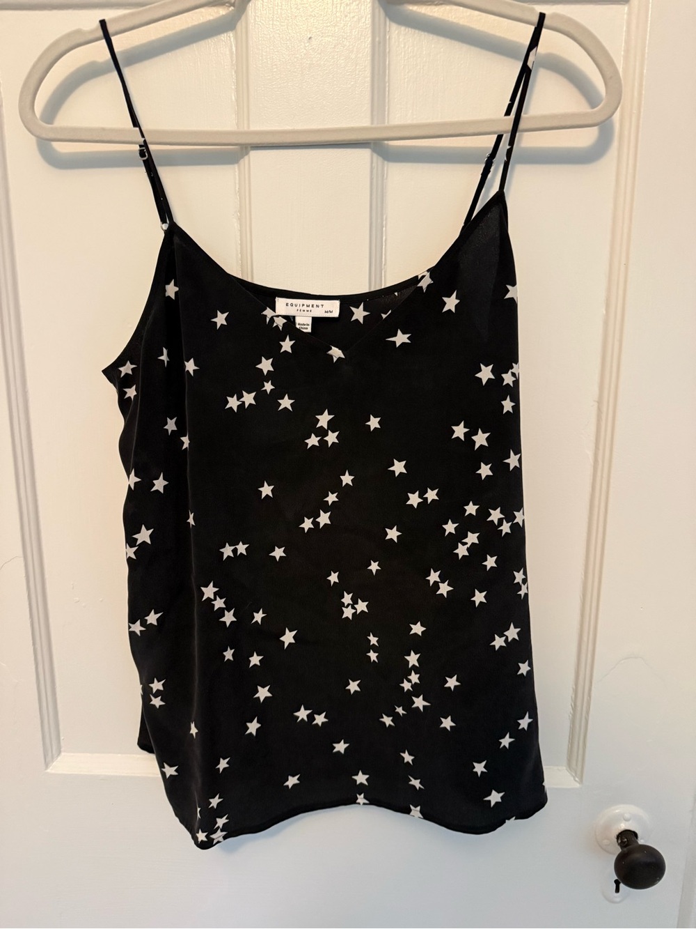 Equipment Black Star-Print Silk Camisole